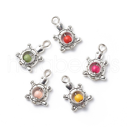 Synthetic Turquoise Dyed Pendants PALLOY-JF01874-02A-1