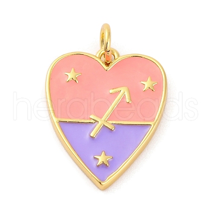 Brass Enamel Pendants KK-Z077-01G-12-1