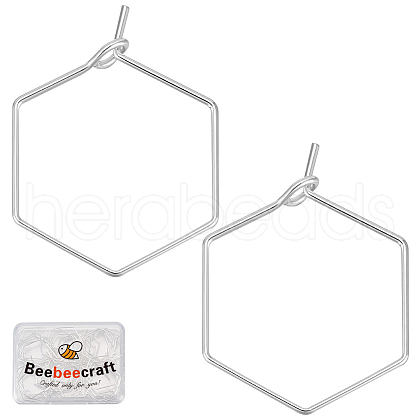 Beebeecraft 40Pcs Brass Earring Hooks STAS-BBC0016-25S-01-1