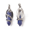 Natural & Synthetic Mixed Gemstone Pointed Pendants G-C051-01-4