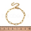 Ion Plating(IP) 304 Stainless Steel Paperclip Chain Bracelets for Women BJEW-C046-02G-3