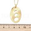 Hollow Textured Oval 304 Stainless Steel Pendant Necklaces NJEW-M096-24G-3