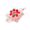 Seed Beads Beaded Charms PALLOY-MZ00351-04-3