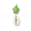 7Pcs 7 Styles Natural Cowrie Shell & Starfish Turtle Dyed Synthetic Turquoise Pendants PALLOY-JF03935-01-3