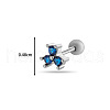 Brass Cubic Zirconia Deep Sky Blue Clover Cartilage Earrings WGEAF95-09-2