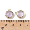 Brass Pave Natural Amethyst Faceted Flat Round Charms G-U028-03G-09-3