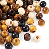 Craftdady 100Pcs 5 Colors Wooden Beads WOOD-CD0001-13-3