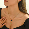 Stainless Steel Shell Heart Flower Fan Tassel Jewelry Set for Women XK7928-2-5