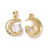 Brass Cubic Zirconia Pendants ZIRC-I062-22G-2