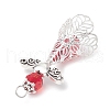 7Pcs 7 Colors Electroplate Glass Bead Pendants PALLOY-JF03774-5