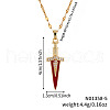 Brass Clear Cubic Zirconia Sword Pendant Necklaces VF7385-2-3