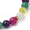 Round Natural & Synthetic Mixed Gemstone Beaded Stretch Bracelets for Women Men BJEW-JB11557-4