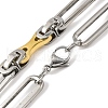 201 Stainless Steel Long Oval Links Chain Necklace NJEW-F22-39T-GP-2