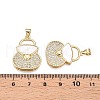 Brass Micro Pave Clear Cubic Zirconia Pendants KK-N254-183G-3