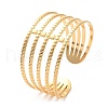 304 Stainless Steel Multi Line Cuff Bangle BJEW-F457-29G-3