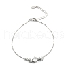Sterling Silver Micro Pave Cubic Zirconia Link Bracelets BJEW-V008-02P-4