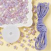 1 Bag 480Pcs Purple Transparent/Imitation Pearl Acrylic Beads DIY-LS0003-03-4