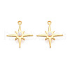 Brass & ABS Plastic Imitation Pearl Charms KK-N263-05G-1