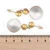 Round Brass Dangle Stud Earrings for Women EJEW-U055-24GS-3