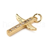 Brass Micro Pave Clear Cubic Zirconia Pendants KK-WH0035-78-3