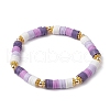 7Pcs 7 Color Polymer Clay Heishi Surfer Stretch Bracelets Set BJEW-JB09644-01-3