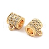 Brass Micro Pave Clear Cubic Zirconia Tube Bails KK-S394-06D-2