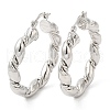 Brass Twist Rope Hoop Earrings EJEW-K248-15P-1