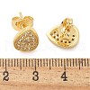 Brass Micro Pave Clear Cubic Zirconia Stud Earrings EJEW-D305-06G-4