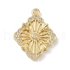 Rack Plating Brass Micro Pave Clear Cubic Zirconia Pendants KK-A224-04G-1