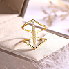 Minimalist 925 Sterling Silver Pave Clear Cubic Zirconia Cuff Rings for Women DM4913-1