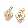 Brass Micro Pave Cubic Zirconia Pendants ZIRC-I032-10G-2