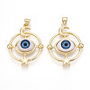 Brass Resin Pendants KK-T070-101-1