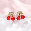 Brass Micro Pave Cubic Zirconia Stud Earrings EJEW-D322-05G-02-1