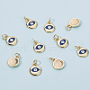 BENECREAT 10Pcs Brass Enamel Charms KK-BC0013-91-4