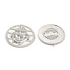 DIY Flat Round Brass Micro Pave Clear Cubic Zirconia Pendant Necklaces Making Kits KK-S386-38P-3