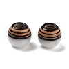 Resin Striped European Beads RESI-Z030-06B-2