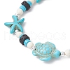 Synthetic Turquoise Beads Braided Bracelets for Men Women BJEW-JB11993-02-3