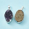 Natural Amethyst Druzy Pendants G-C002-05S-4