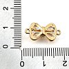 Brass Clear Cubic Zirconia Connector Charms KK-U065-04B-G-3