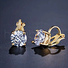 Brass Cubic Zirconia Clip-on Earrings WGE68B6-02-1