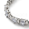 Brass Rectangle & Teardrop & Flat Round Link Chain Bracelets BJEW-D039-32P-2