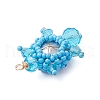 Seed Beads Beaded Charms PALLOY-MZ00351-03-4