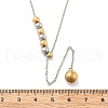 304 Stainless Steel Round Beaded Cable Chain Necklaces NJEW-D319-02A-GP-5
