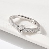 S925 Sterling Silver Adjustable Letter Rings for Women RJEW-M068-01P-C-5