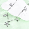 Summer Beach 304 Stainless Steel Starfish Shell Shaped Bib Necklaces NJEW-R026-17P-3