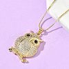 Brass Micro Pave Clear Cubic Zirconia Pendant Necklaces NJEW-D306-01G-C-4