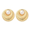 304 Stainless Steel ABS Plastic Pearl Stud Earrings for Women EJEW-U046-09G-4