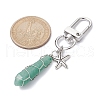 5Pcs 5 Styles Wire Wrapped Bullet Naturl Gemstone Pendant Decoraiton HJEW-JM01391-S-4