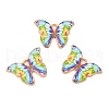 Light Gold Tone Alloy Enamel Pendants ENAM-M059-05KCG-04-3