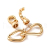 Brass Micro Pave Clear Cubic Zirconia Fold Over Clasps KK-U016-19G-2